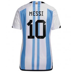 Argentina Lionel Messi #10 Hjemmebanetrøje Dame VM 2022 Kort ærmer